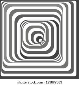 Black and white optical illusion. Vasarely optical effect.