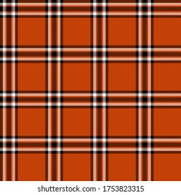 Black, White and Orange modern tartan plaid Scottish seamless pattern.Texture from plaid,tablecloths, clothes, shirts, dresses, jacket, skirt, paper, blankets and other textile products.