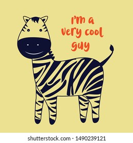 black and white orange text animal zebra child tee illustration art vector