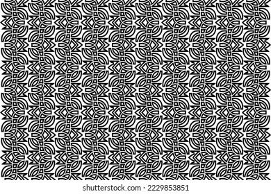 Black and white oriental pattern. Seamless repeating floral elements, background with Arabic ornament. 