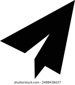 : black and white origami arrow share bottom icon