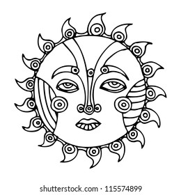 Black White Original Drawing Sun Stock Vector (Royalty Free) 115574899 ...