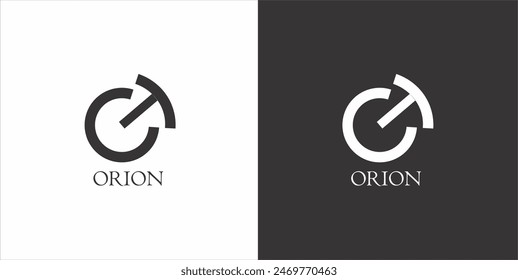 Vector con logotipo de constelación de orión blanco y negro