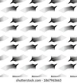 black and white ornament of geometric shapes, elements and lines. interesting pattern. the background.