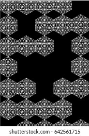 Black and white ornament with hexagons