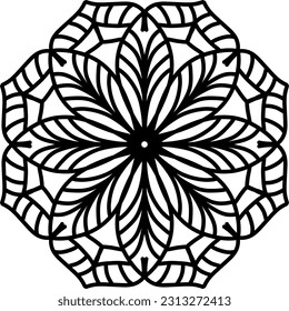 black and white ornament, mandala, mandala art, ilustration, vector, line art, doodle art
