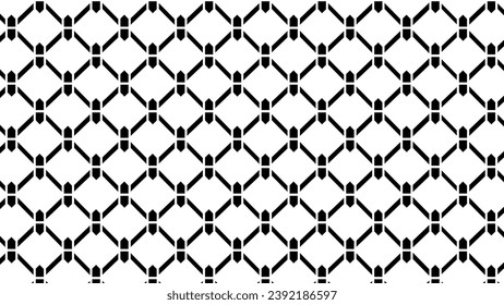 Black and white ornament mesh pattern