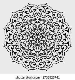 Black and white ornament pattern - indian mandala