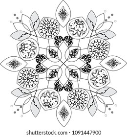 black and white ornament vector design