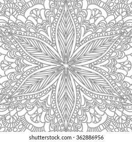 Black and white ornament, zentangle pattern for coloring book for adults and kids