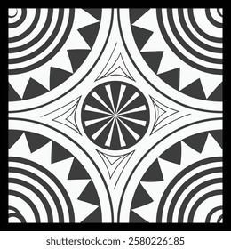 Black and White Ornamental Floral Vector Pattern | Decorative Geometric Swirls for Fashion, Fabric, Carpet, Interior Spaces, and Graphic Design | Timeless, Luxurious Digital Texture.
