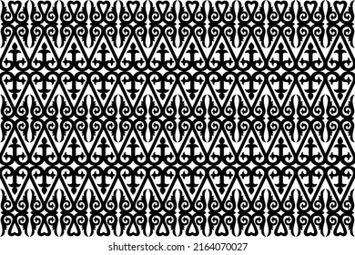 Fondo Del Patrón De Corazón Ornamental Blanco Y Negro.
