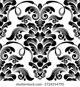 Fundo de padrão ornamental preto e branco