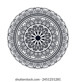 Black and white Ornamental round ornament mandala background template