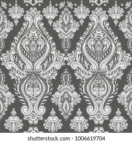 Black and white ornamental seamless pattern. Vintage, paisley elements. Ornament. Traditional, Ethnic, Turkish, Indian motifs. Great for fabric and textile, wallpaper, packaging or any desired idea