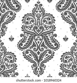 Black and white ornamental seamless pattern. Vintage, paisley elements. Ornament. Traditional, Ethnic, Turkish, Indian motifs. Great for fabric and textile, wallpaper, packaging or any desired idea