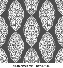 Black and white ornamental seamless pattern. Vintage, paisley elements. Ornament. Traditional, Ethnic, Turkish, Indian motifs. Great for fabric and textile, wallpaper, packaging or any desired idea