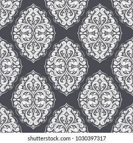 Black and white ornamental seamless pattern. Vintage, paisley elements. Ornament. Traditional, Ethnic, Turkish, Indian motifs. Great for fabric and textile, wallpaper, packaging or any desired idea