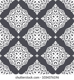 Black and white ornamental seamless pattern. Vintage, paisley elements. Ornament. Traditional, Ethnic, Turkish, Indian motifs. Great for fabric and textile, wallpaper, packaging or any desired idea
