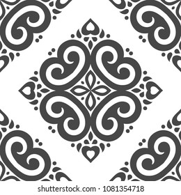 Black and white ornamental seamless pattern. Vintage, paisley elements. Ornament. Traditional, Ethnic, Turkish, Indian motifs. Great for fabric and textile, wallpaper, packaging or any desired idea.