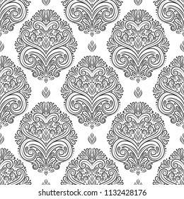 Black and white ornamental seamless pattern. Vintage vector, paisley elements. Ornament. Traditional, Turkish, Indian motifs. Great for fabric and textile, wallpaper, packaging or any desired idea. 