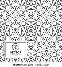 Black and white ornamental seamless pattern. Vintage vector, luxury elements. Great for fabric, invitation, flyer, menu, brochure, background, wallpaper, decoration, packaging or any desired idea.
