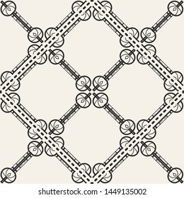 Black and white ornamental seamless pattern. Vintage retro ornate modern art deco background. Great for fabric and textile, wallpaper, packaging or any desired idea