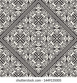 Black and white ornamental seamless pattern. Vintage retro ornate modern art deco background. Great for fabric and textile, wallpaper, packaging or any desired idea