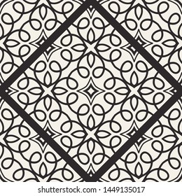 Black and white ornamental seamless pattern. Vintage retro ornate modern art deco background. Great for fabric and textile, wallpaper, packaging or any desired idea