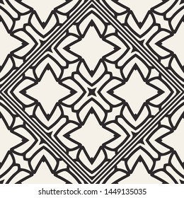 Black and white ornamental seamless pattern. Vintage retro ornate modern art deco background. Great for fabric and textile, wallpaper, packaging or any desired idea