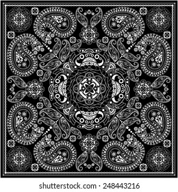 Black and white ornamental square