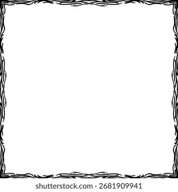 Black and White Ornamental Square Frame Vector