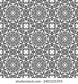 Black and white ornamental texture,   woven  laced abstract pattern on white  background