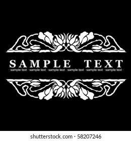 Black And White Ornate Heraldic Art Deco Quad