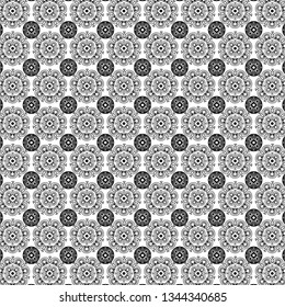 black white ornate medallion pattern
