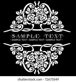 Black And White Ornate Rose Vector Quad