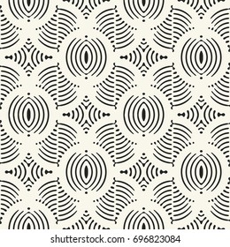 Black And White Ornate Striped Floral Pattern