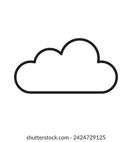 A black and white outline of a cloud on a white background