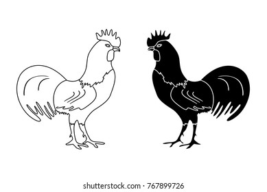 Cute Chicken On White Background Illustration Stock Vector (Royalty ...