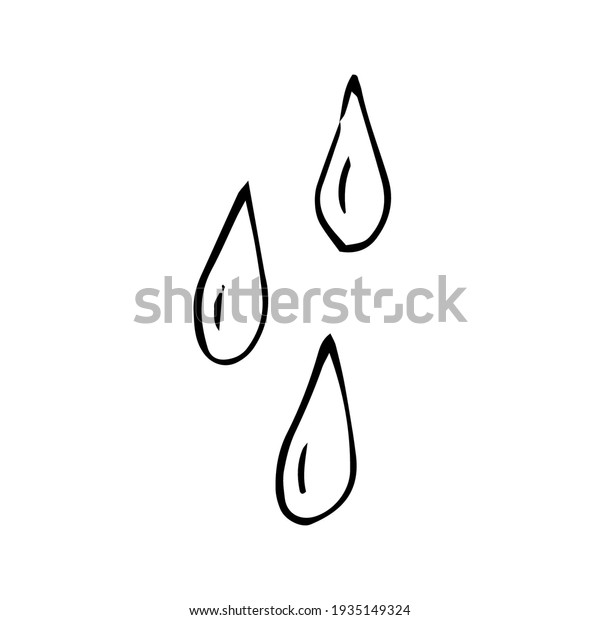 Black White Outline Drops Silhouette Doodle Stock Vector (Royalty Free ...