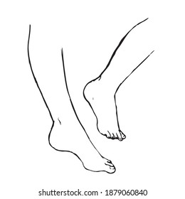 Line Art Sketch Baby Feet Hand Stock Vector (Royalty Free) 687995305 ...