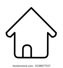 a black and white outline icon of a building
