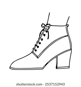 A black and white outline icon of a high heels or a shoes