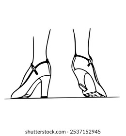 A black and white outline icon of a high heels or a shoes