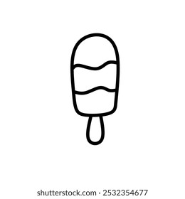 a black and white outline icon of a ice cream