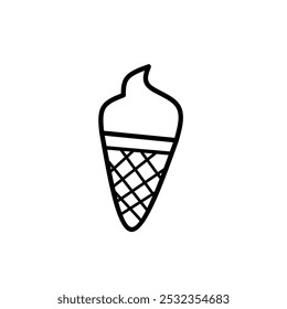 a black and white outline icon of a ice cream