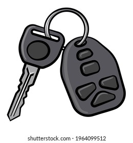 Black White Outline Illustration Car Keys Stock Vector (Royalty Free ...