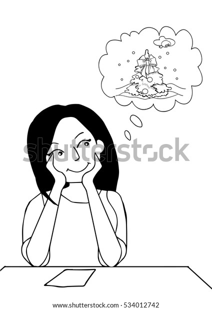 Black White Outline Illustration Coloring Book Stock Vector (Royalty ...