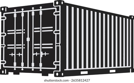 
A black and white outline image shows a shipping container from a top-down perspective with its side panels visible.