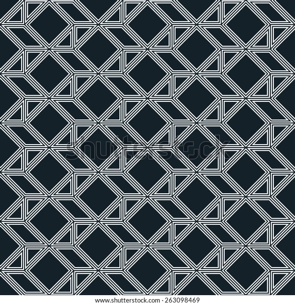 black and white outline pattern of geometric\
shapes. can by tiled\
seamlessly.